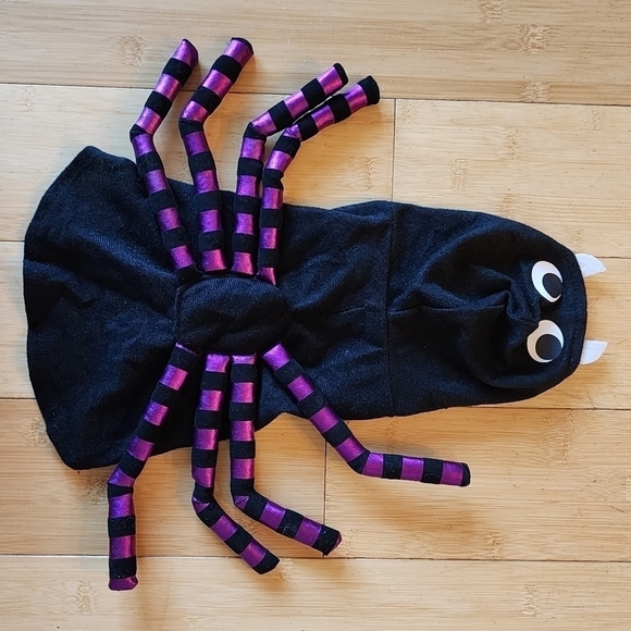 NWT Simply Dog Halloween Costume Spider Size XS / Small Black Purple Creepy New - Picture 1 of 12